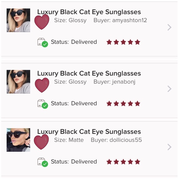 ♡ Cat Eye ♡ Luxury Sunglasses - Picture 6 of 7